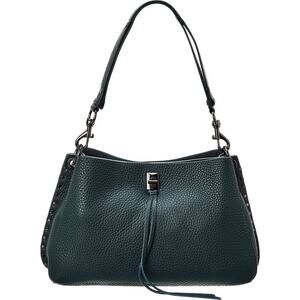 Rebecca Minkoff Darren medium studded leather shoulder bag in deep jade